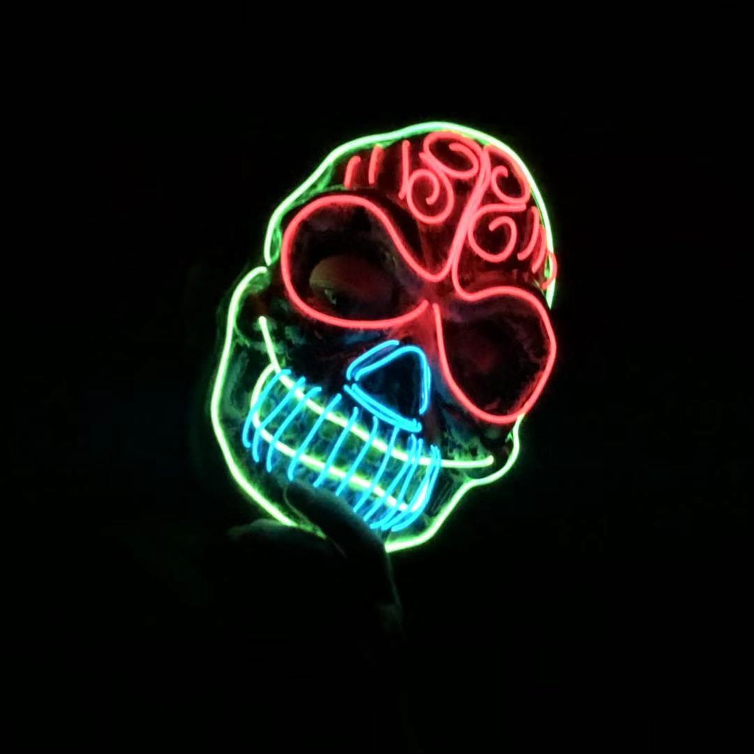 MOSiQ | Day of the Dead Halloween skull LED glowing mask