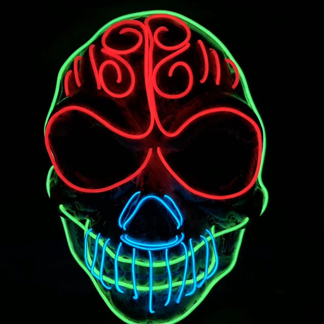 MOSiQ | Day of the Dead Halloween skull LED glowing mask
