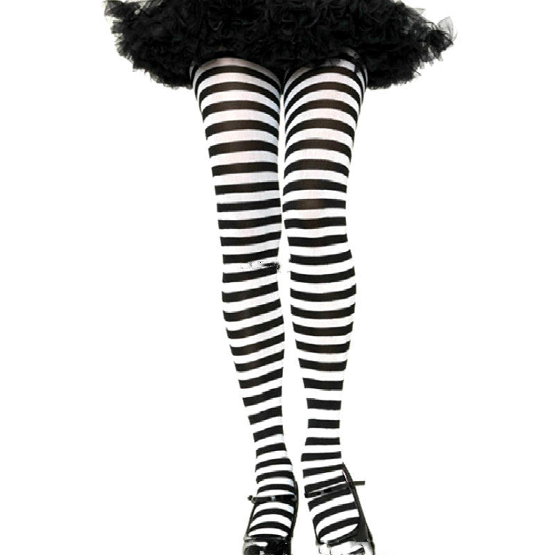 MOSiQ | Day of the Dead Masquerade party striped stockings