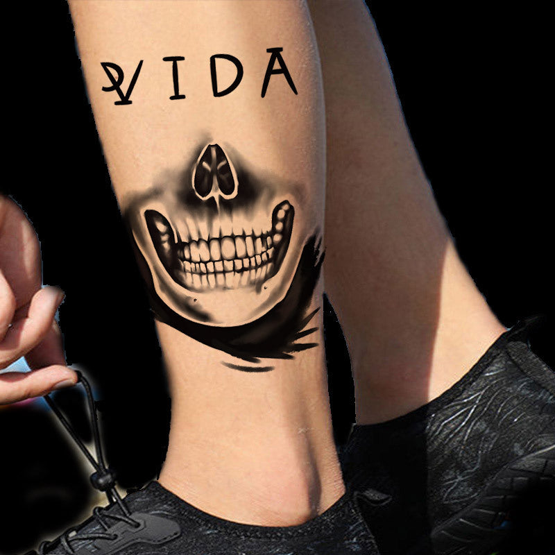 MOSiQ | Day of the Dead Tattoo Stickers Waterproof Female Long-Lasting Rose Smiley Magic Ghost Face Tattoo Cover Scar Stickers