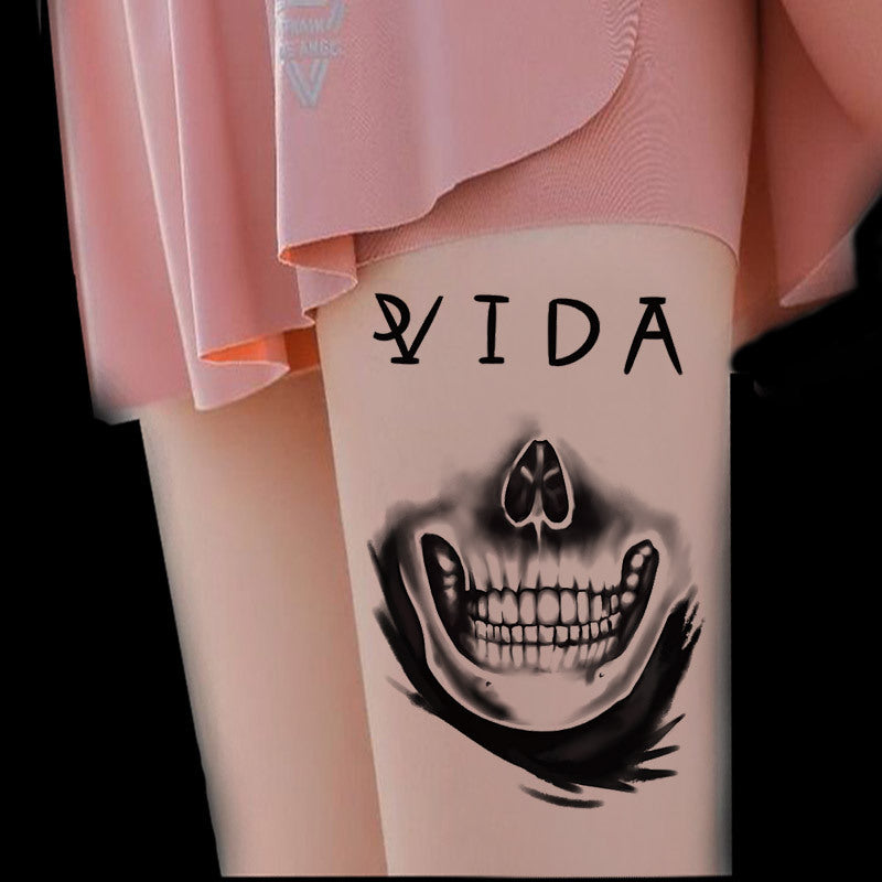 MOSiQ | Day of the Dead Tattoo Stickers Waterproof Female Long-Lasting Rose Smiley Magic Ghost Face Tattoo Cover Scar Stickers