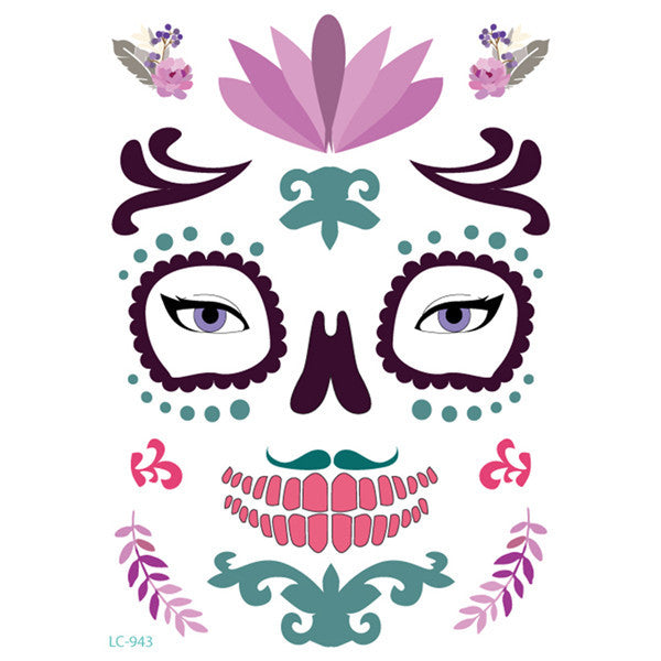 MOSiQ | Day of the Dead Halloween face sticker tattoo sticker