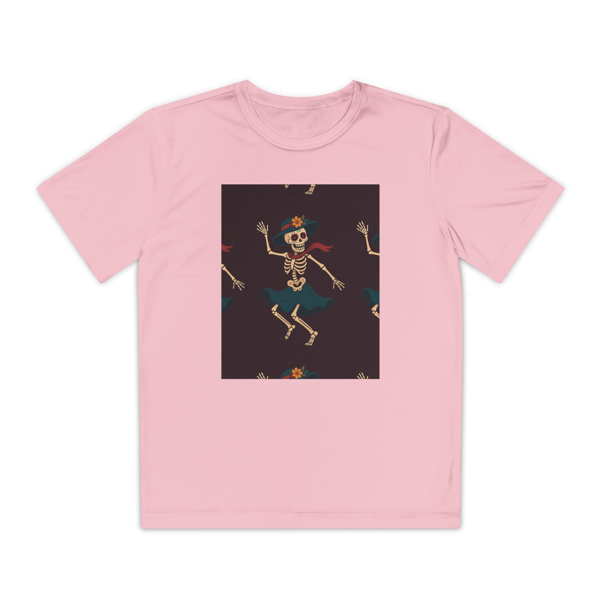 MOSiQ | Day of the Dead Kids Skeleton Costume Youth Skeleton Dance Tee, Fun Halloween Shirt for Kids, Spooky Costume Top, Trendy Skeleton Graphic T-Shirt, Perfect for Parties, Gifts