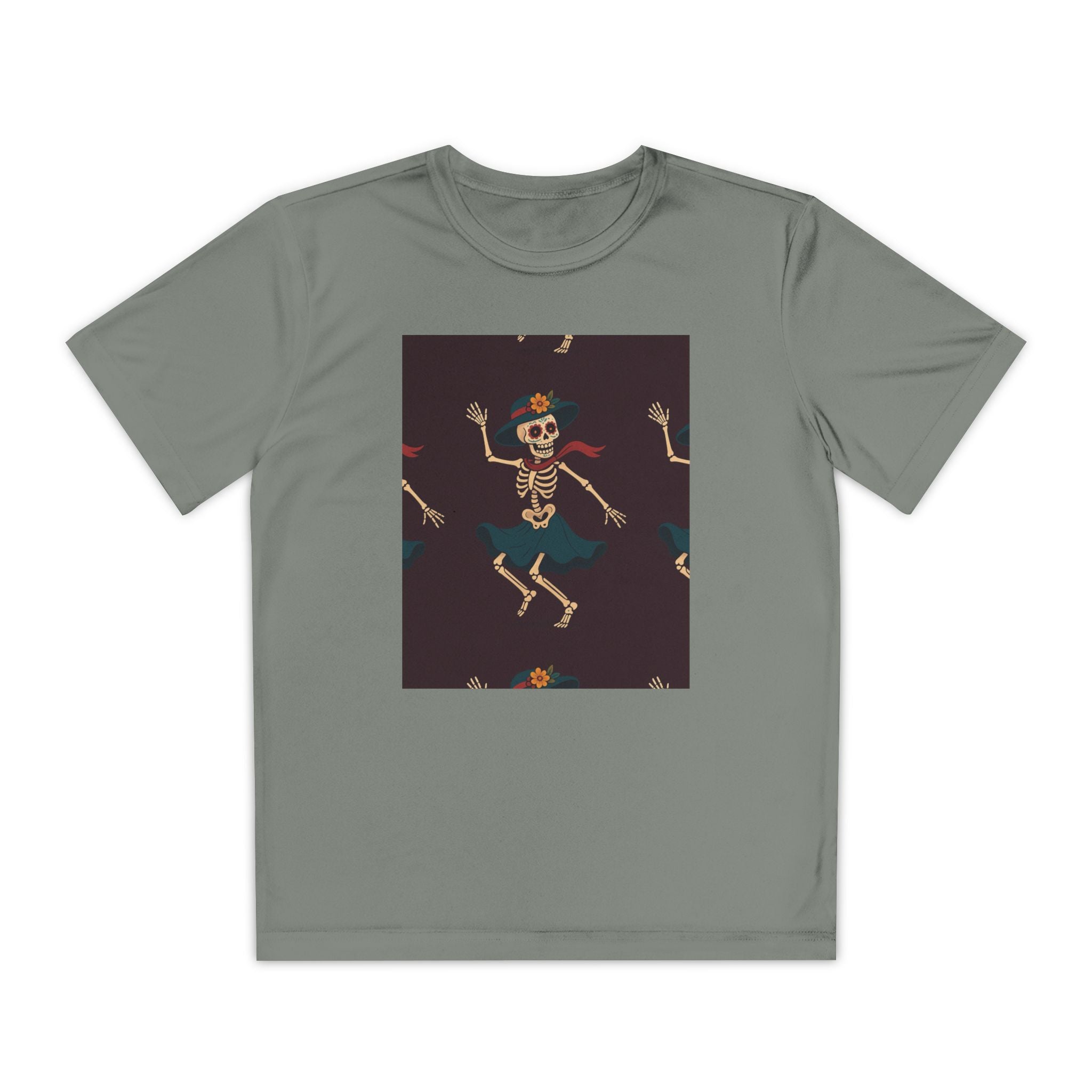 MOSiQ | Day of the Dead Kids Skeleton Costume Youth Skeleton Dance Tee, Fun Halloween Shirt for Kids, Spooky Costume Top, Trendy Skeleton Graphic T-Shirt, Perfect for Parties, Gifts