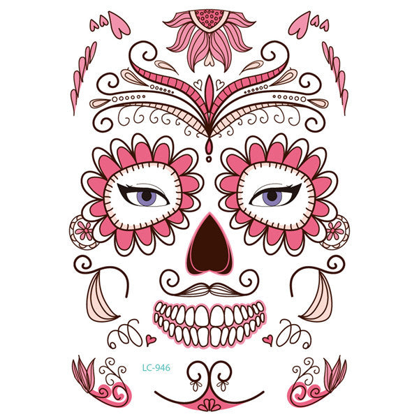 MOSiQ | Day of the Dead Halloween face sticker tattoo sticker