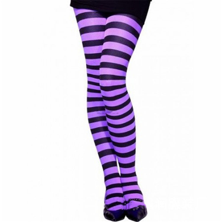 MOSiQ | Day of the Dead Masquerade party striped stockings