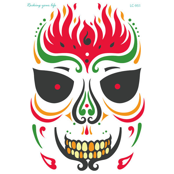 MOSiQ | Day of the Dead Halloween face sticker tattoo sticker