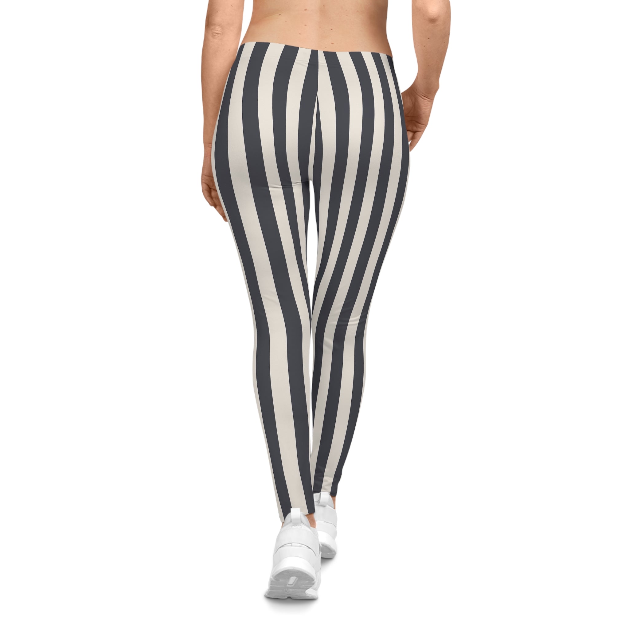 MOSiQ | Day of the Dead Women's Casual Leggings, Striped Activewear, Workout Pants, Everyday Comfort Leggings, Gift for Her, Trendy Fashion