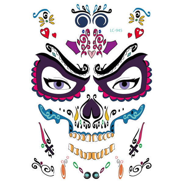 MOSiQ | Day of the Dead Halloween face sticker tattoo sticker