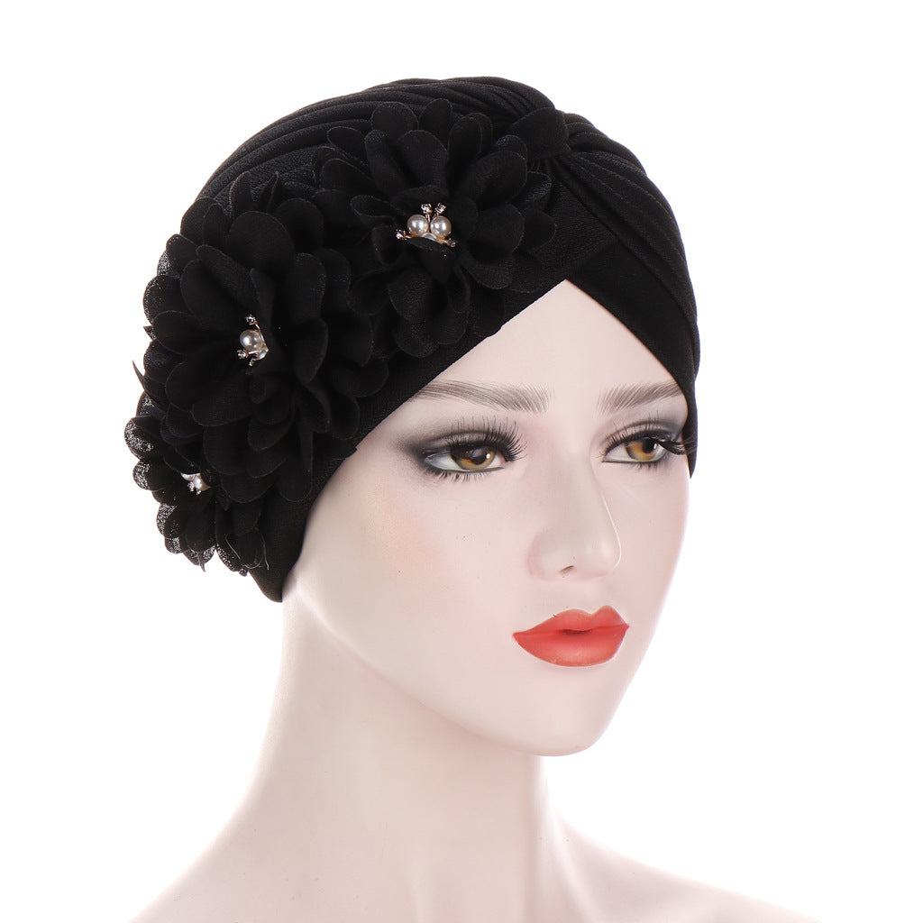 MOSiQ | Day of the Dead  Bandana Hat Pleated Three Flower Hat
