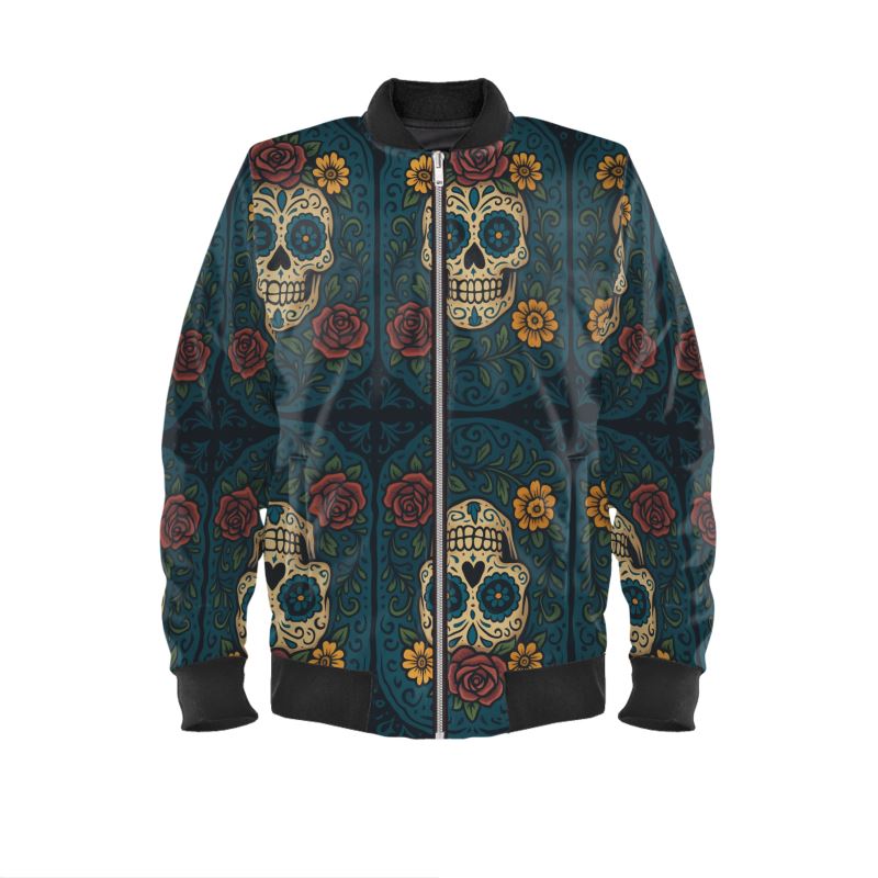 MOSiQ | Day of the Dead Skull Mens Bomber Jacket