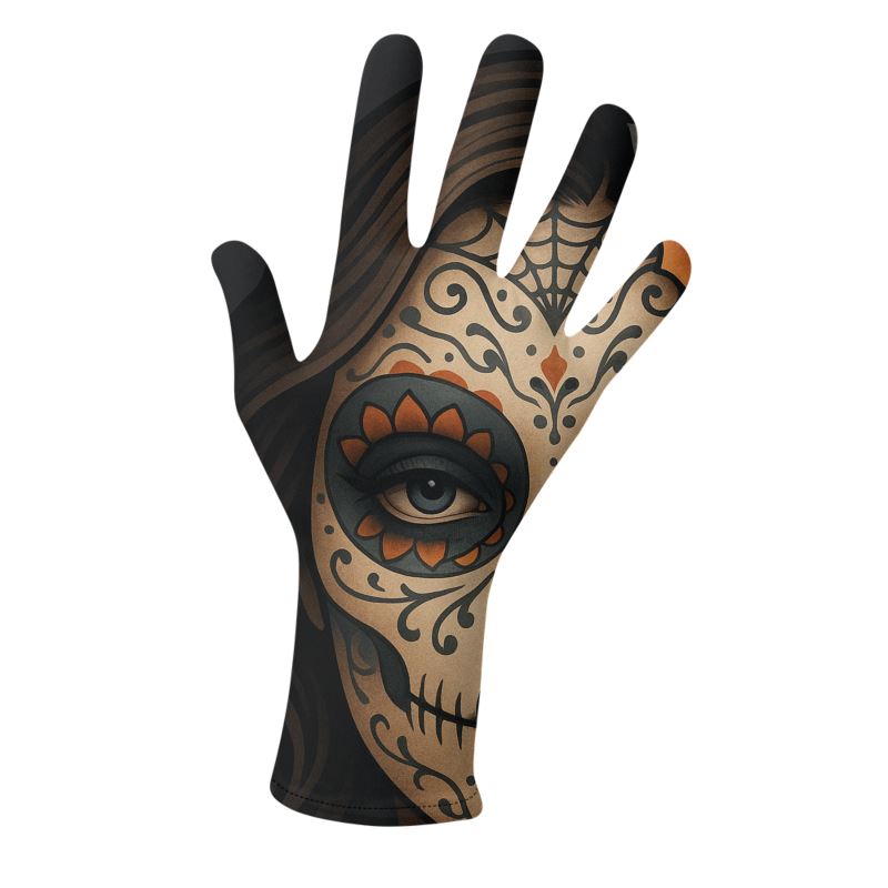 MOSiQ | Day of the Dead Skull Lycra Gloves Women