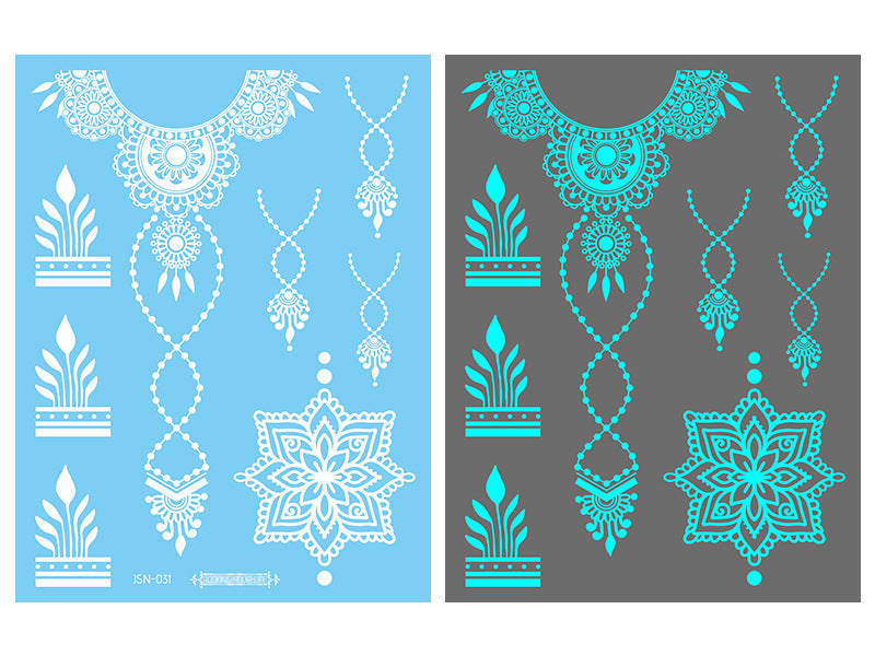 MOSiQ | Day of the Dead  Luminous White Tattoo Stickers Face Pasters Hannah Arm Stickers