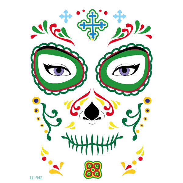 MOSiQ | Day of the Dead Halloween face sticker tattoo sticker