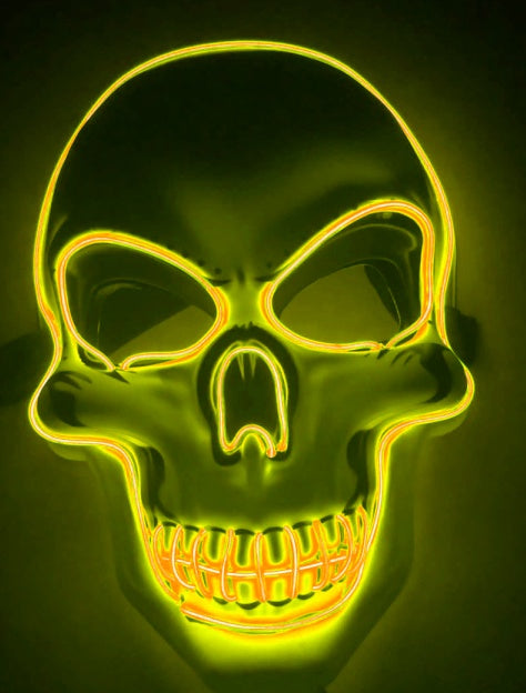 MOSiQ |Day of the Dead  Halloween Skeleton Mask LED Glow Scary Mask