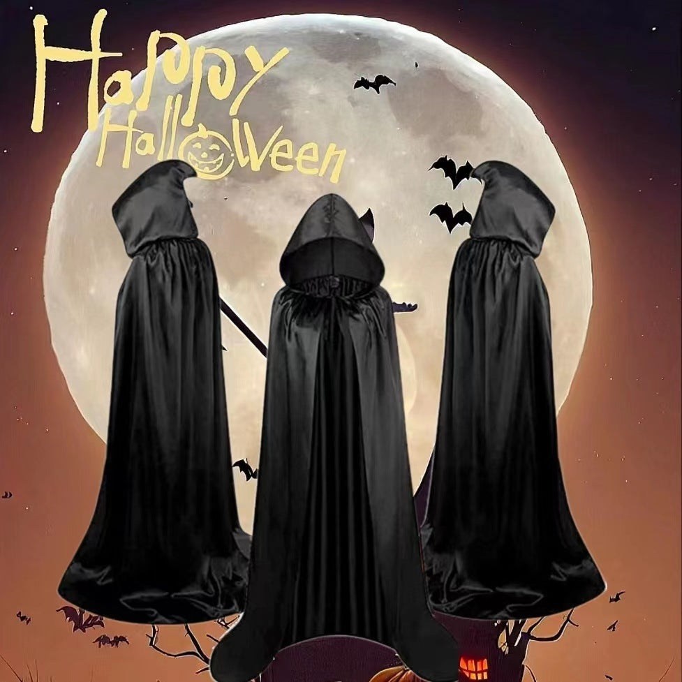 MOSiQ | Day of the Dead Halloween Cloak Costumes Wizard Cloak For Children Hooded Capes Mantle Black Party Decoration