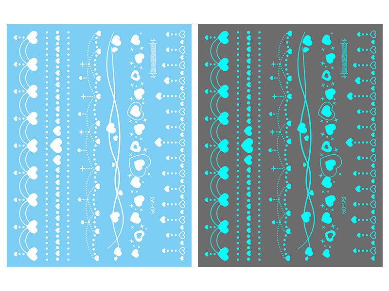 MOSiQ | Day of the Dead  Luminous White Tattoo Stickers Face Pasters Hannah Arm Stickers