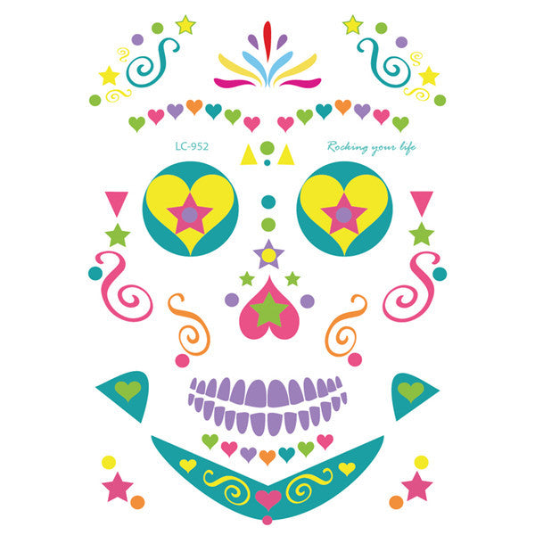MOSiQ | Day of the Dead Halloween face sticker tattoo sticker