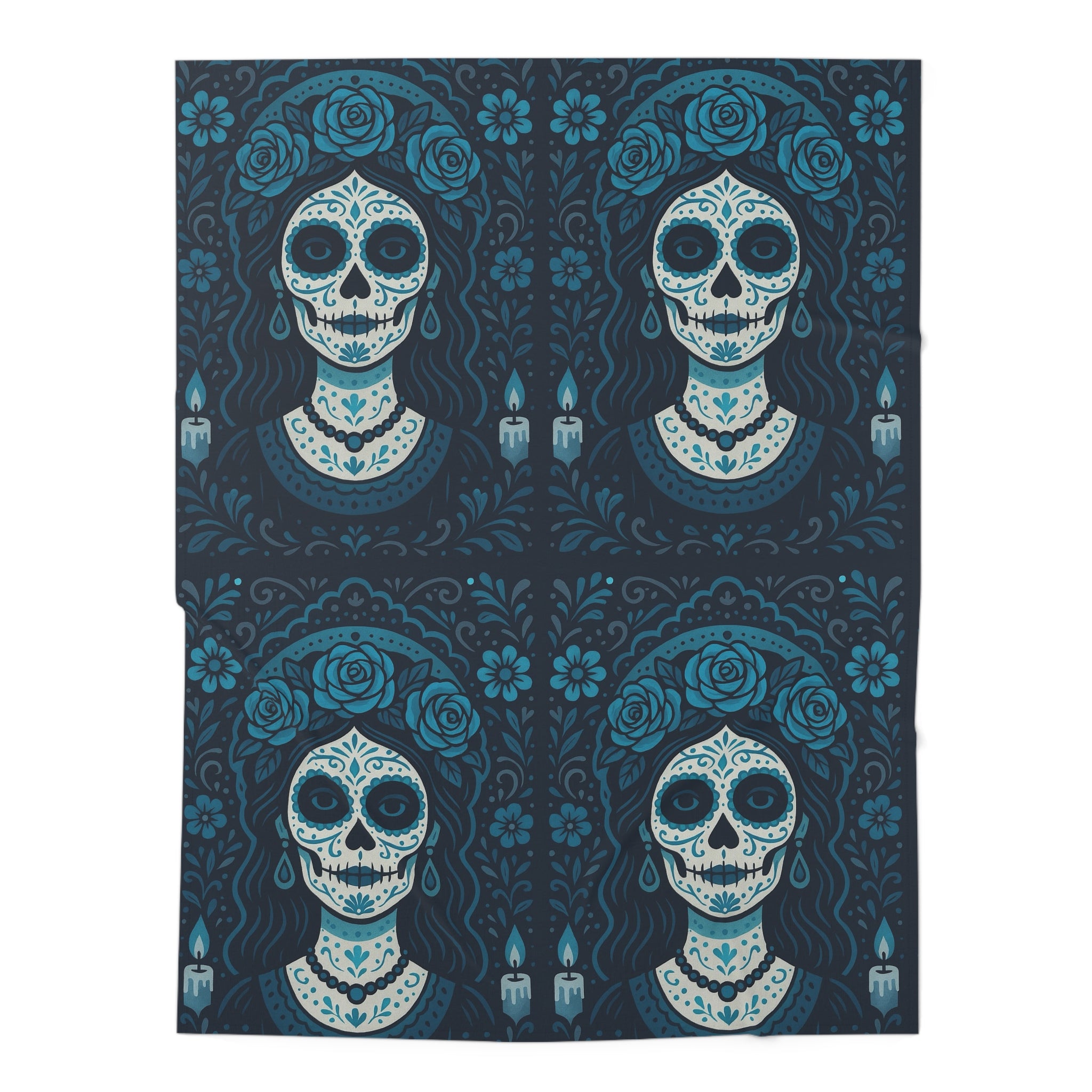 MOSIQ | Day of the Dead Baby Swaddle Blanket, Floral Skull Design, Infant Gift, Cozy Nursery Decor, Halloween Baby Essentials