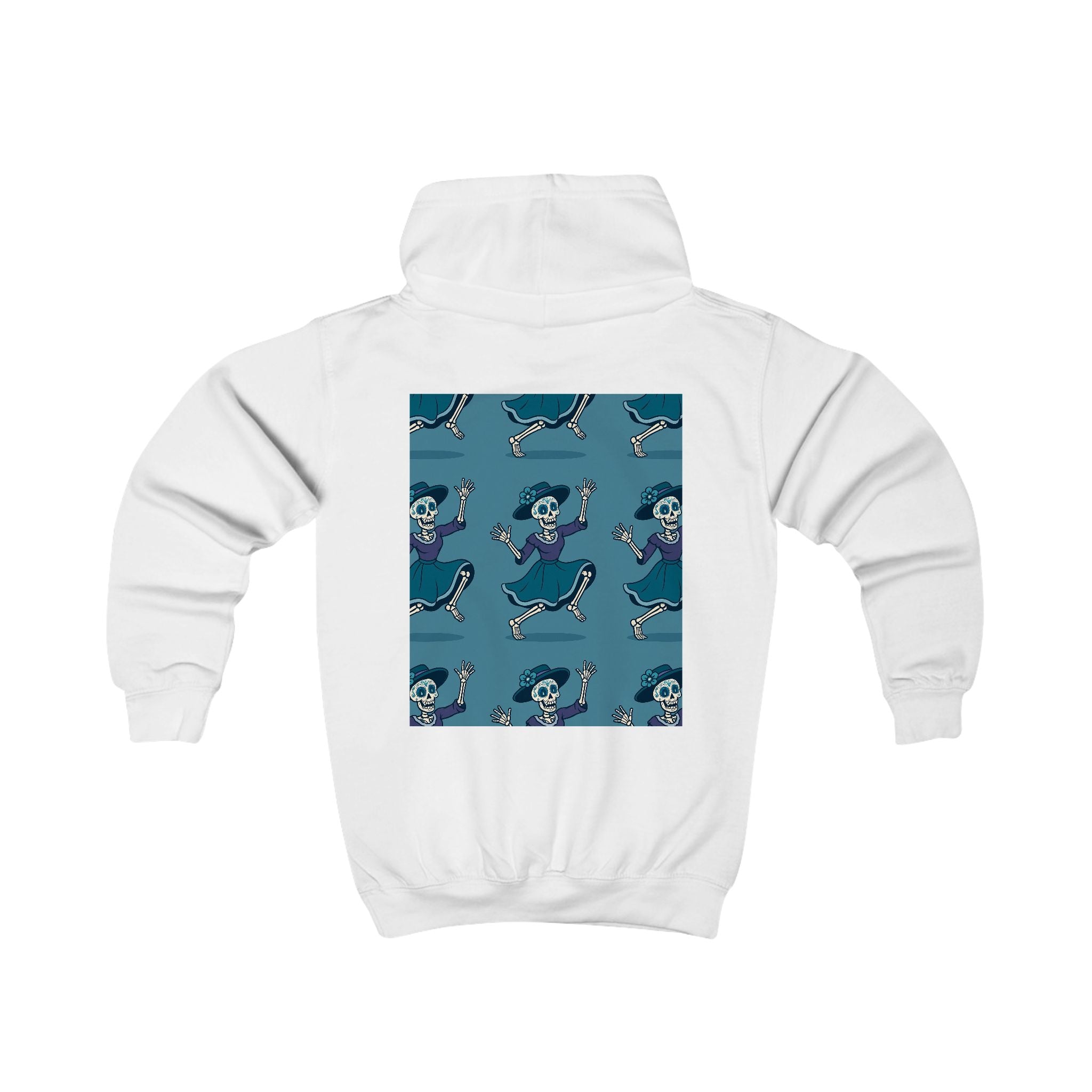 MOSiQ | Day of the Dead Skeleton Kids Hoodie - Perfect for Halloween, Trick or Treating, Parties, Cozy Days, Spooky Vibes