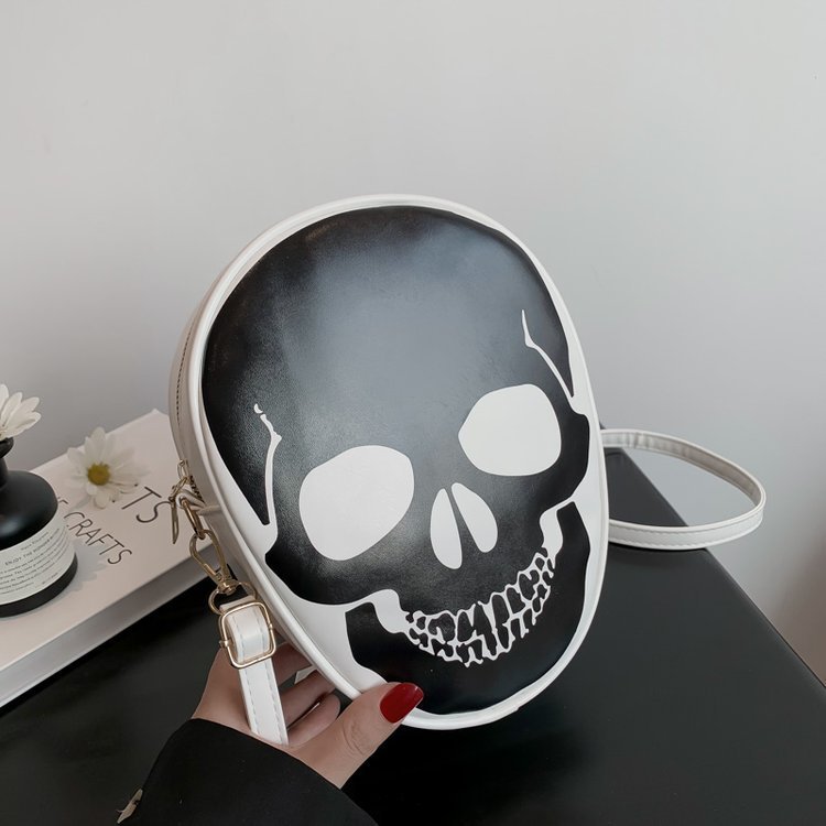 MOSiQ | Day of the Dead Halloween Skull Shoulder Bag Personality Funny Messenger Bag Kids Couples Outdoor Small Phone Bag For Women