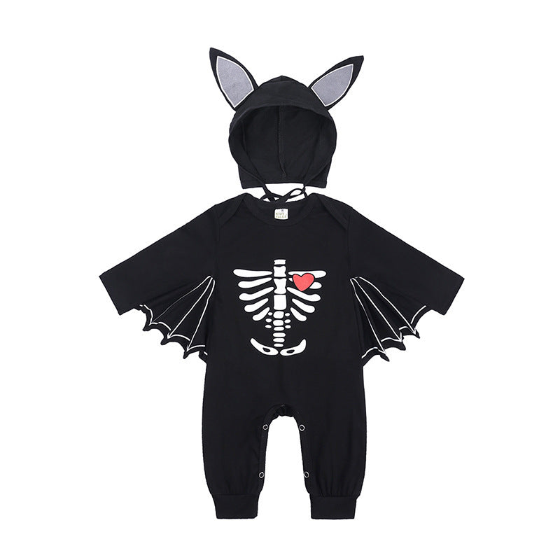 MOSiQ | Day of the Dead Halloween Bat Wing One-piece Baby Baby Romper Costume