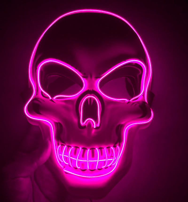 MOSiQ |Day of the Dead  Halloween Skeleton Mask LED Glow Scary Mask