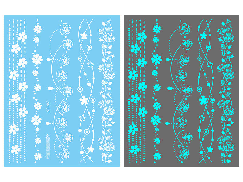 MOSiQ | Day of the Dead  Luminous White Tattoo Stickers Face Pasters Hannah Arm Stickers