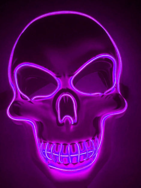 MOSiQ |Day of the Dead  Halloween Skeleton Mask LED Glow Scary Mask