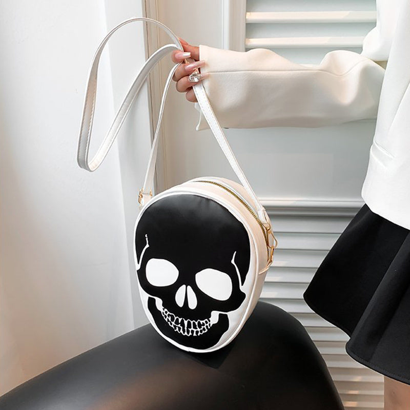MOSiQ | Day of the Dead Halloween Skull Shoulder Bag Personality Funny Messenger Bag Kids Couples Outdoor Small Phone Bag For Women