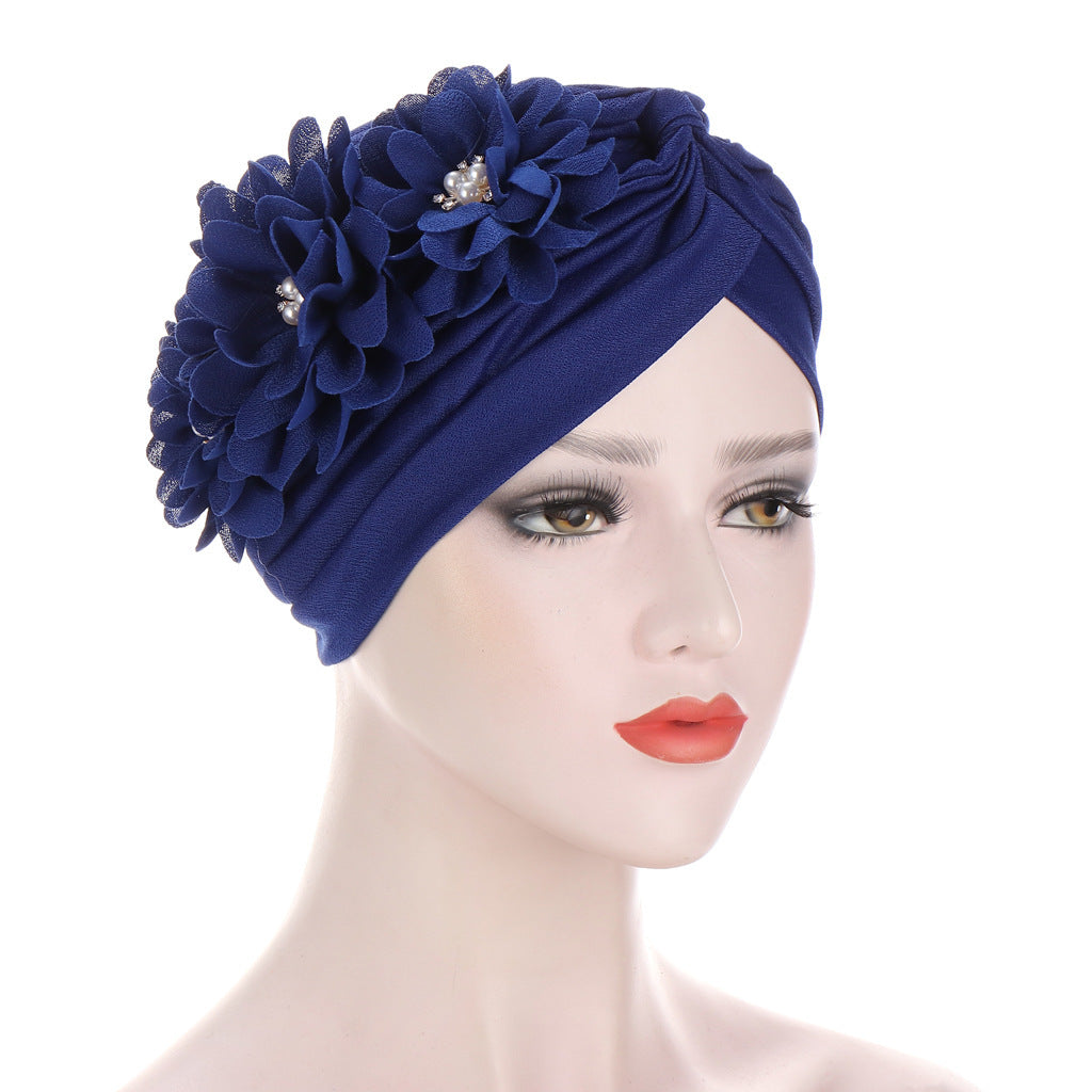MOSiQ | Day of the Dead  Bandana Hat Pleated Three Flower Hat