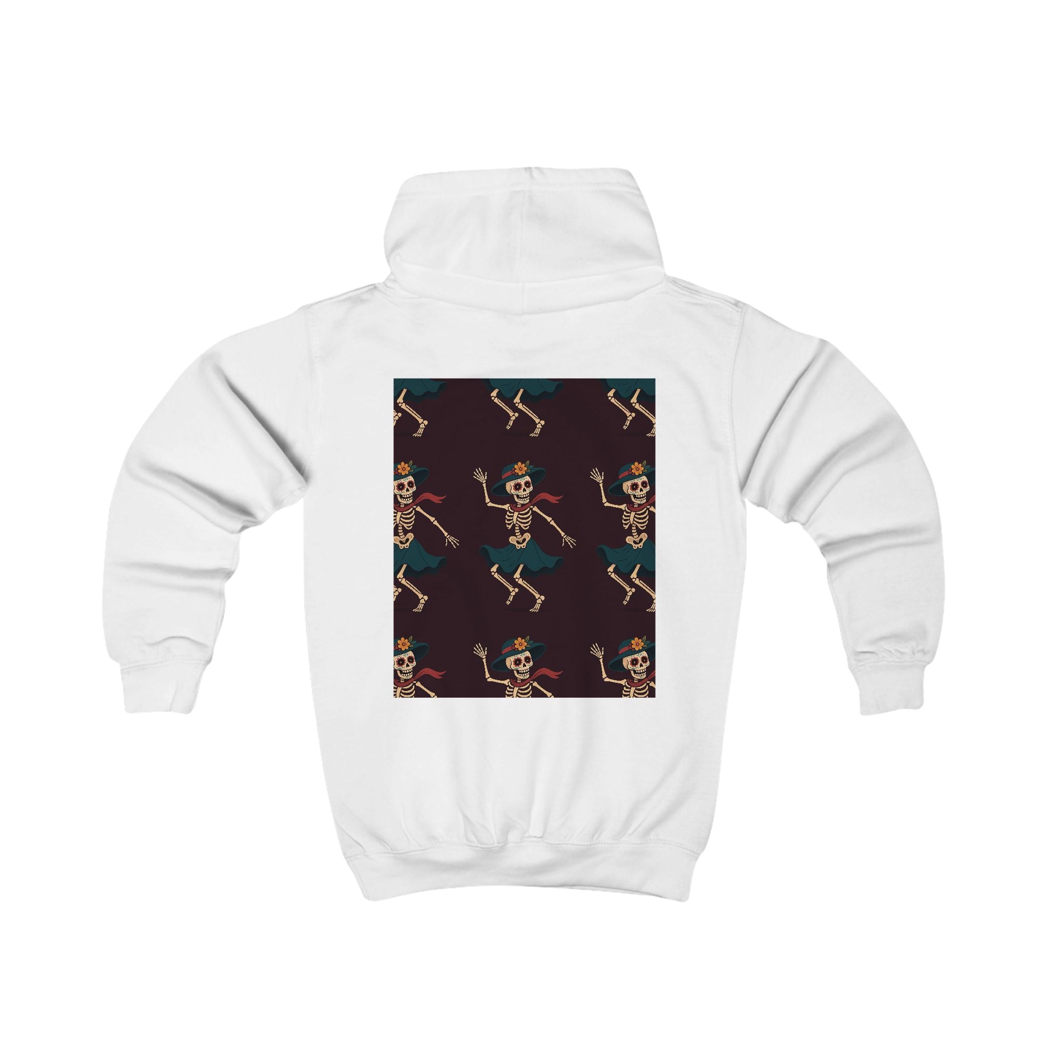 MOSiQ | Day of the Dead Kids Skull Costume Skeleton Kids Hoodie - Perfect for Halloween, Cozy Costume, Fun Gift, Trendy Kids Apparel, Stylish Hoodie