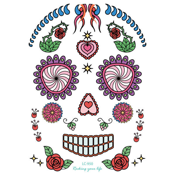 MOSiQ | Day of the Dead Halloween face sticker tattoo sticker