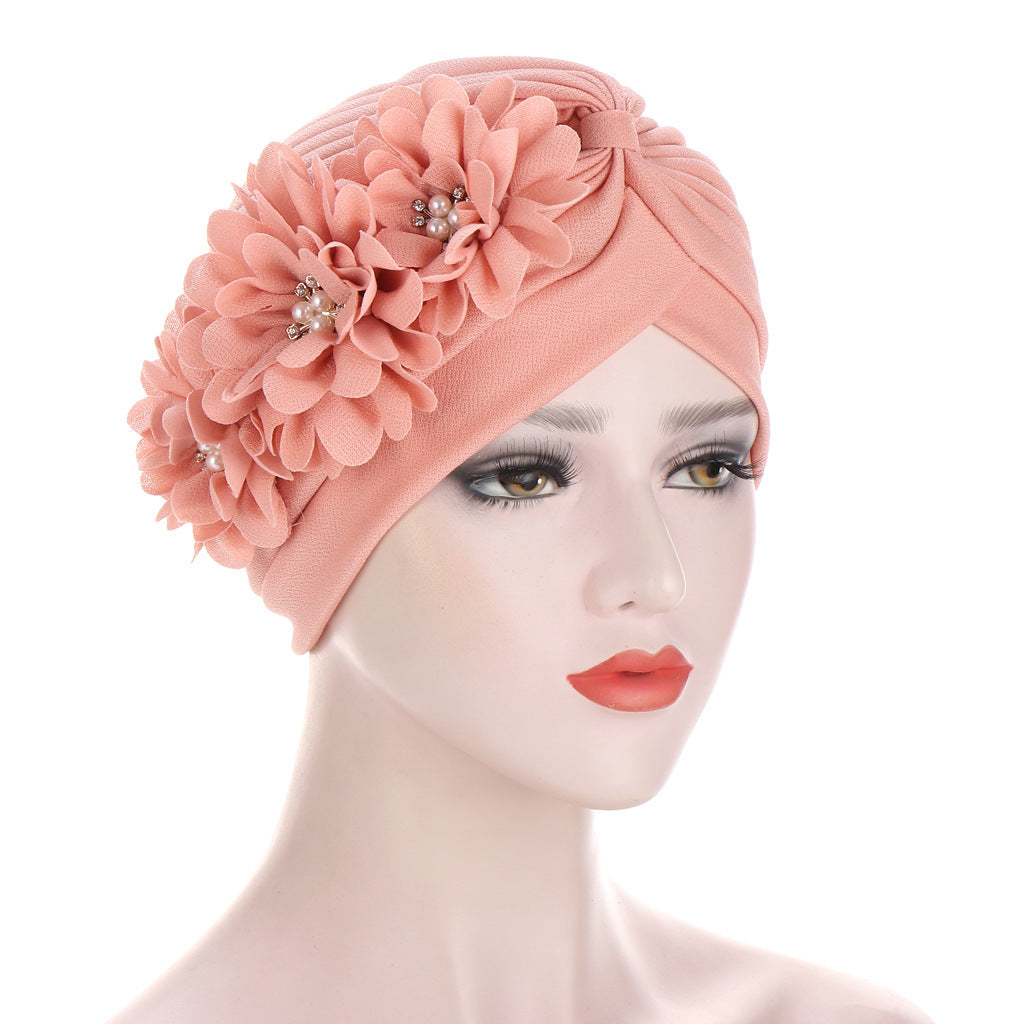 MOSiQ | Day of the Dead  Bandana Hat Pleated Three Flower Hat
