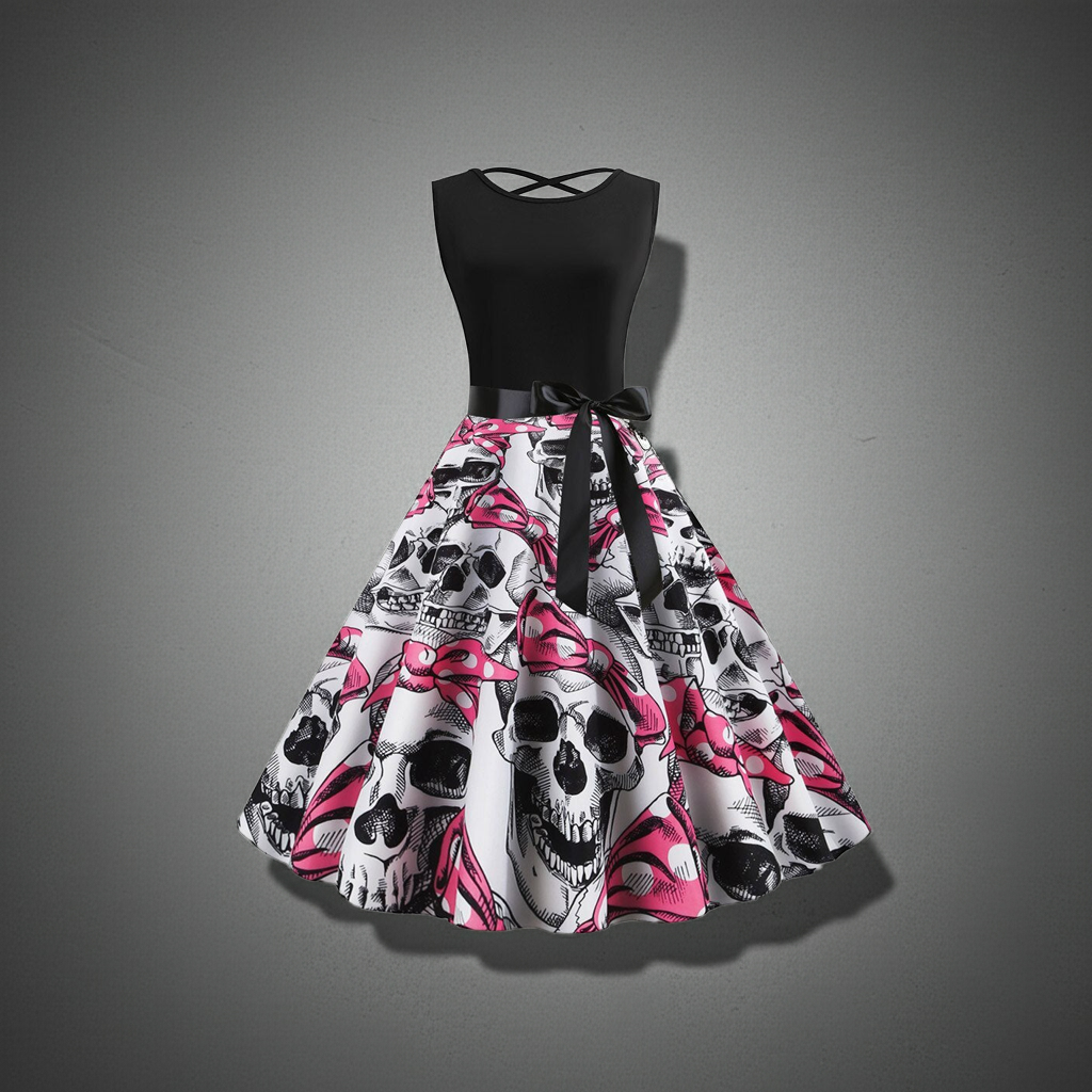 MOSiC | Day of the Dead flor Women"s Flor Cráneo Dress