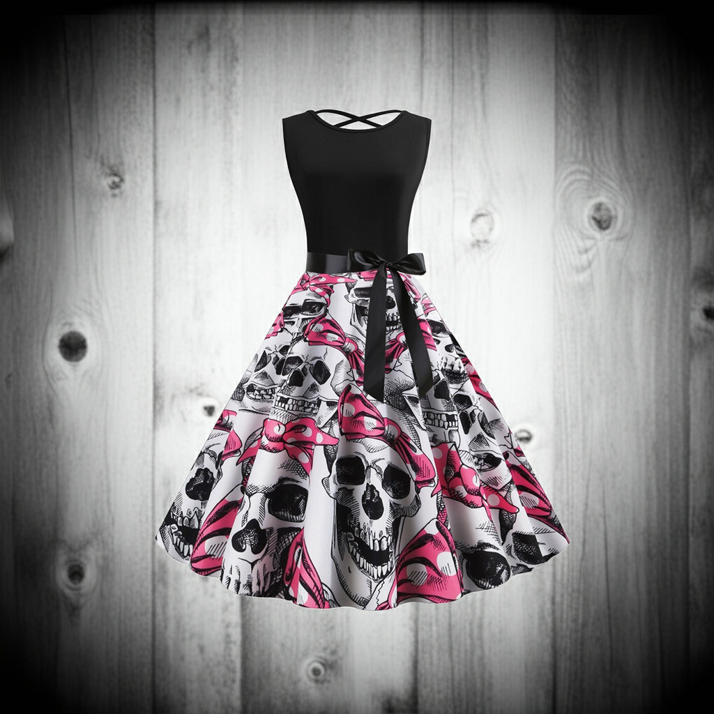 MOSiC | Day of the Dead flor Women"s Flor Cráneo Dress