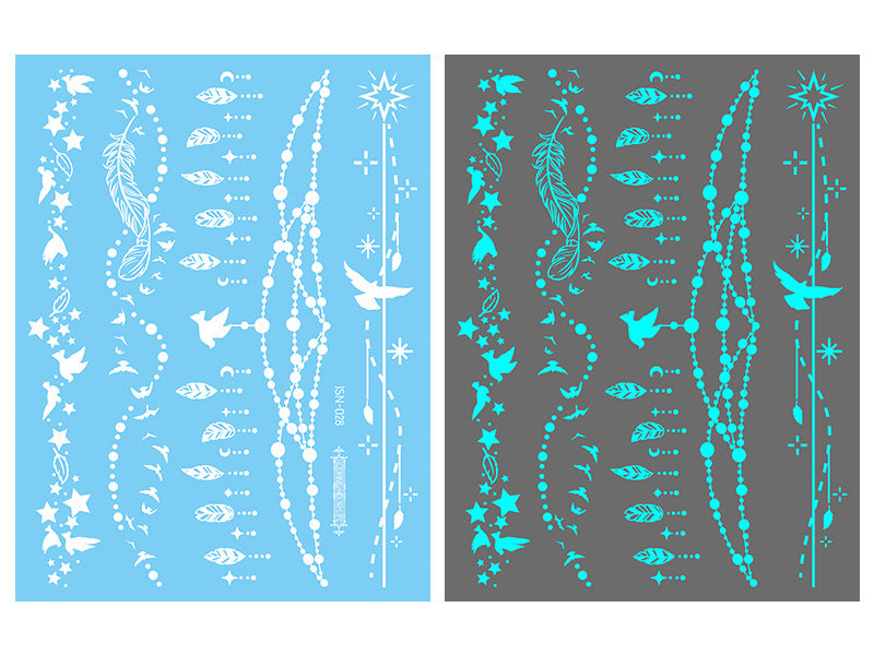 MOSiQ | Day of the Dead  Luminous White Tattoo Stickers Face Pasters Hannah Arm Stickers