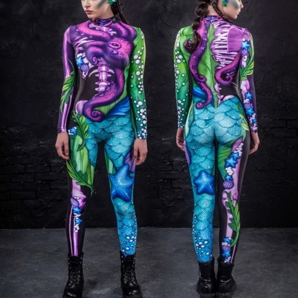 MOSiQ | Day of the Dead Women's Tights Clothing Jumpsuit Cosplay