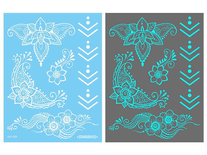 MOSiQ | Day of the Dead  Luminous White Tattoo Stickers Face Pasters Hannah Arm Stickers