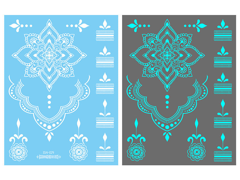 MOSiQ | Day of the Dead  Luminous White Tattoo Stickers Face Pasters Hannah Arm Stickers