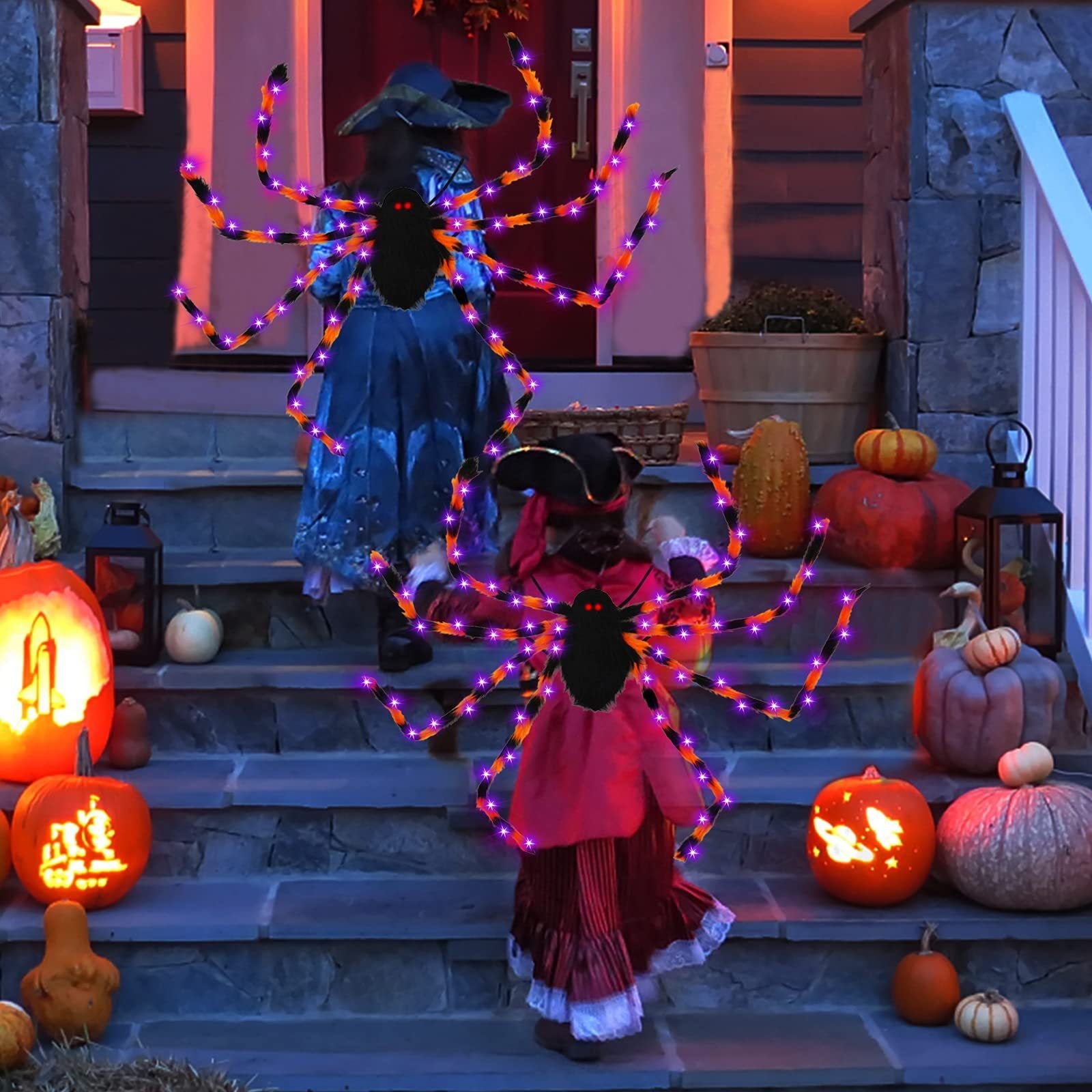 MOSiQ | Day of the Dead Halloween Spider Backpack Nine LED Modes Plush Sugar Bag