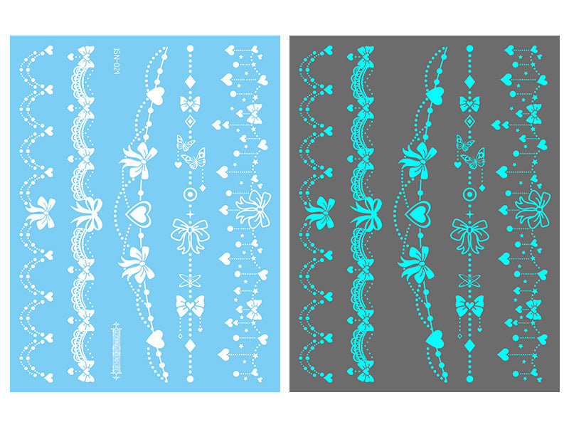 MOSiQ | Day of the Dead  Luminous White Tattoo Stickers Face Pasters Hannah Arm Stickers