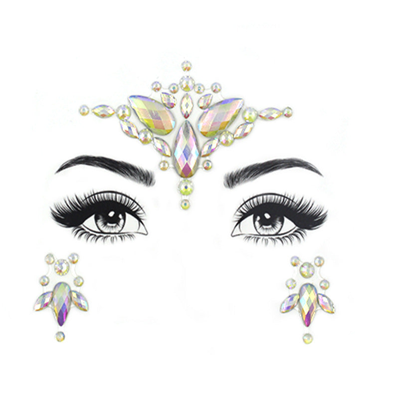 MOSiQ | Day of the Dead Luminous Crystal Diamond Tattoo Stickers Sequin Face