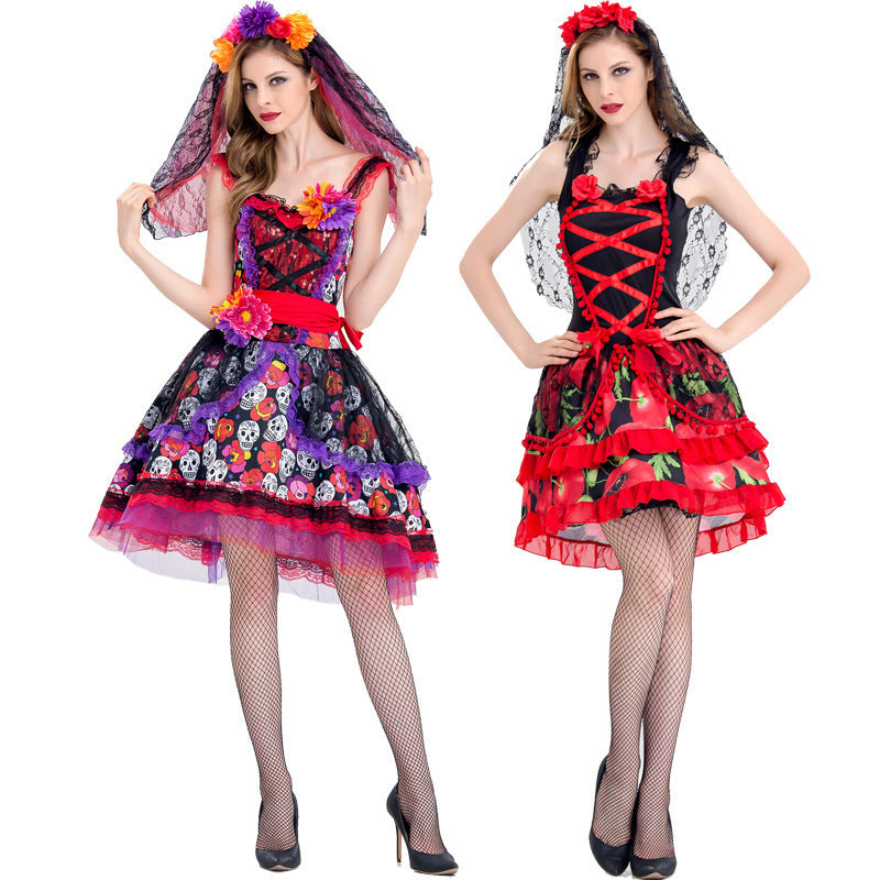 MOSiQ | Day of the Dead Skeleton Skirt Ghost Zombie Demon Costume