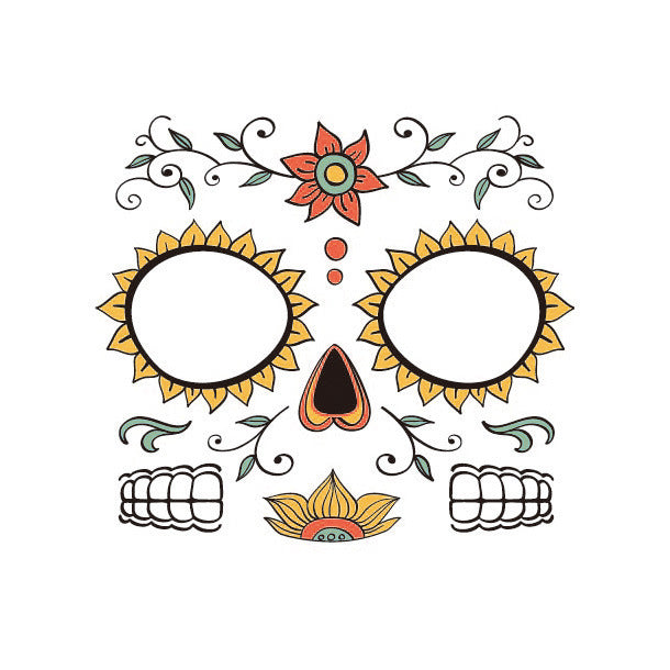 MOSiQ Day Of The Dead Face Pasters Tattoo Waterproof Funny