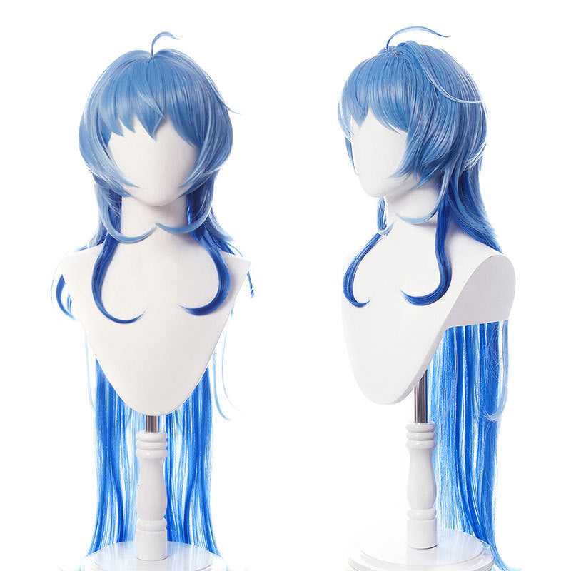 MOSiQ | Day of the Dead Wig Gradient Blue Long Cosplay Wig Heat-resistant Synthetic Hair  Free Wig Hat