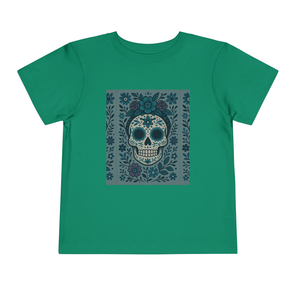 MOSiQ | Day of the Dead  Sugar Skull Toddler Tee, Kids' Halloween Shirt, Día de los Muertos Gift, Cute Toddler Outfit, Toddler Graphic T-Shirt
