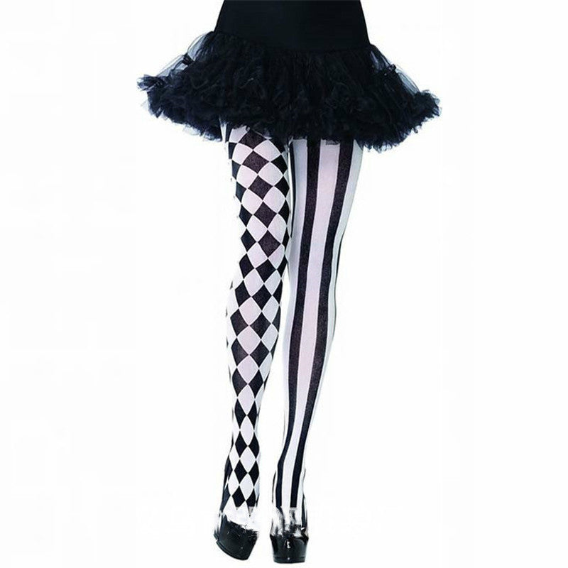 MOSiQ | Day of the Dead Masquerade party striped stockings