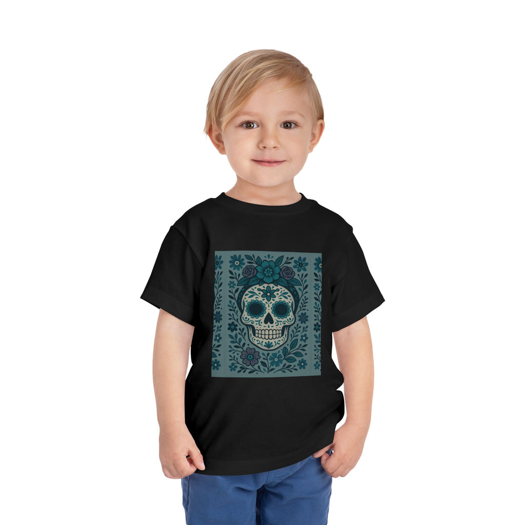 MOSiQ | Day of the Dead  Sugar Skull Toddler Tee, Kids' Halloween Shirt, Día de los Muertos Gift, Cute Toddler Outfit, Toddler Graphic T-Shirt