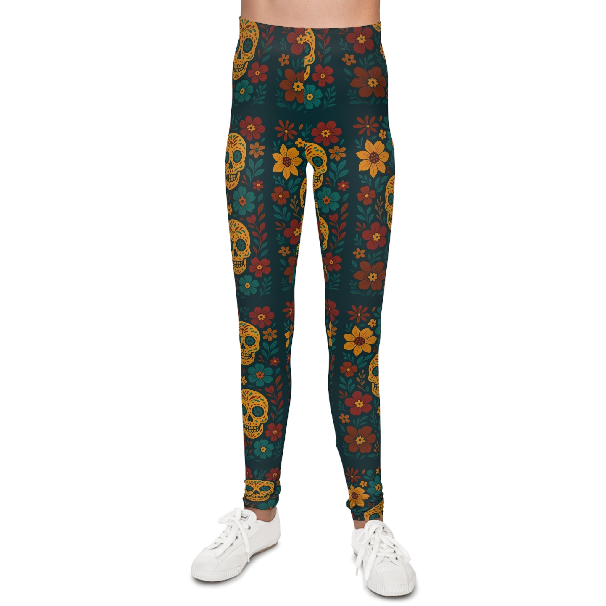 MOSIQ | Day of the Dead Skull Print Youth Leggings, Fun Activewear for Kids, Dia de los Muertos Leggings, Unique Gift for Young Fashionistas, Casual [...]